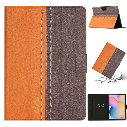 For Samsung Galaxy Tab A7 10.4 2020 T500 Stitching Solid Color Smart Leather Tablet Case(Orange) by bashfashion