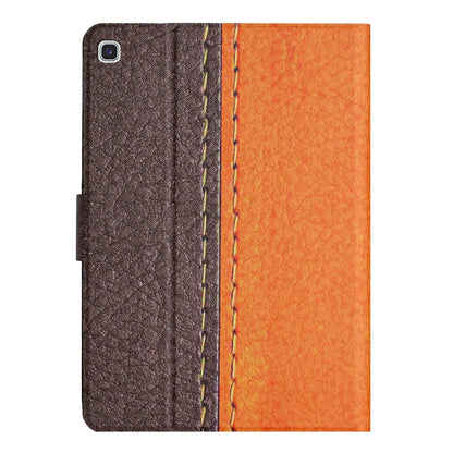 For Samsung Galaxy Tab A7 10.4 2020 T500 Stitching Solid Color Smart Leather Tablet Case(Orange) by bashfashion