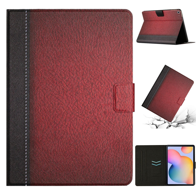 For Samsung Galaxy Tab A7 10.4 2020 T500 Stitching Solid Color Smart Leather Tablet Case(Red) by bashfashion