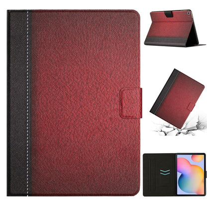 For Samsung Galaxy Tab A7 10.4 2020 T500 Stitching Solid Color Smart Leather Tablet Case(Red) by bashfashion