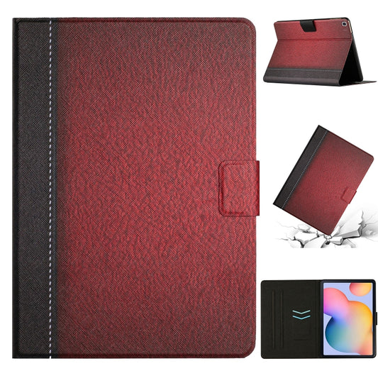 For Samsung Galaxy Tab A7 10.4 2020 T500 Stitching Solid Color Smart Leather Tablet Case(Red) by bashfashion