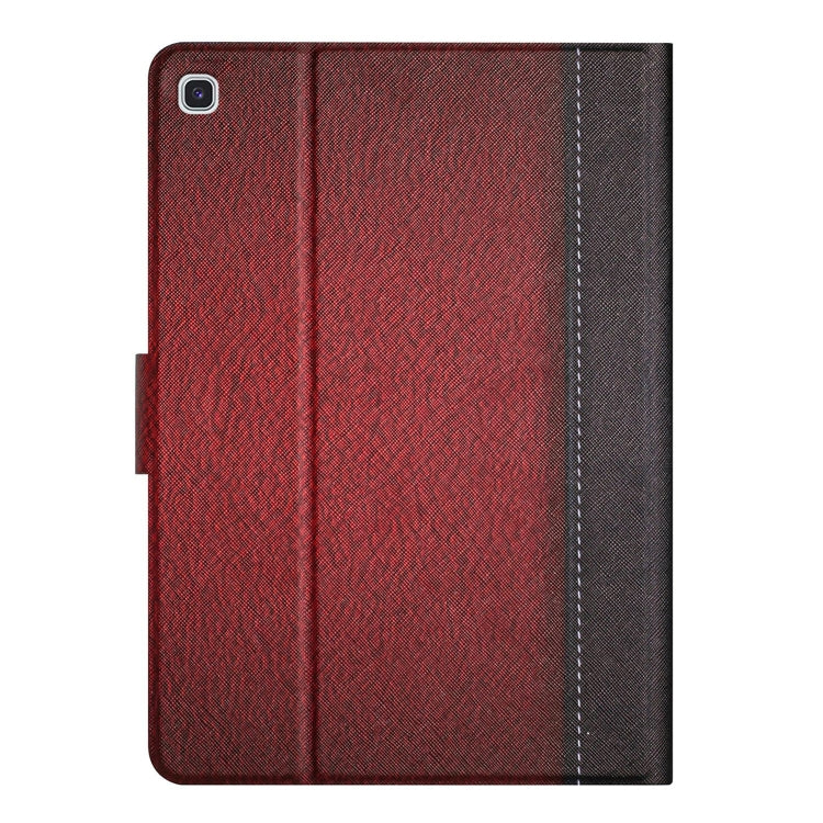 For Samsung Galaxy Tab A7 10.4 2020 T500 Stitching Solid Color Smart Leather Tablet Case(Red) by bashfashion