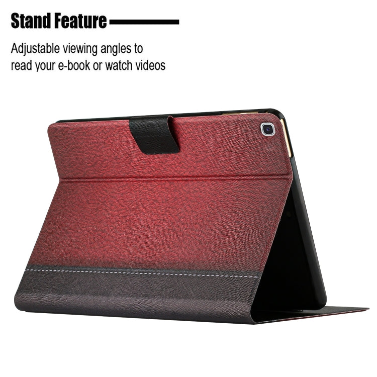 For Samsung Galaxy Tab A7 10.4 2020 T500 Stitching Solid Color Smart Leather Tablet Case(Red) by bashfashion