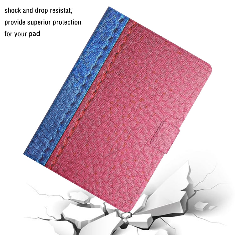 For Samsung Galaxy Tab A7 10.4 2020 T500 Stitching Solid Color Smart Leather Tablet Case(Rose Red) by bashfashion