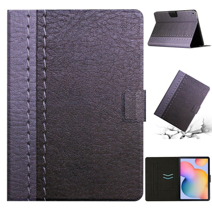 For Samsung Galaxy Tab A7 10.4 2020 T500 Stitching Solid Color Smart Leather Tablet Case(Grey) by bashfashion