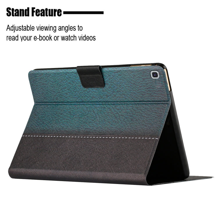 For Samsung Galaxy Tab A7 10.4 2020 T500 Stitching Solid Color Smart Leather Tablet Case(Green) by bashfashion