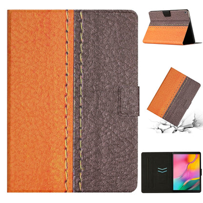 For Samsung Galaxy Tab A 10.1 2019 T510 Stitching Solid Color Smart Leather Tablet Case(Orange) by bashfashion