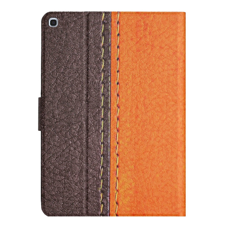 For Samsung Galaxy Tab A 10.1 2019 T510 Stitching Solid Color Smart Leather Tablet Case(Orange) by bashfashion