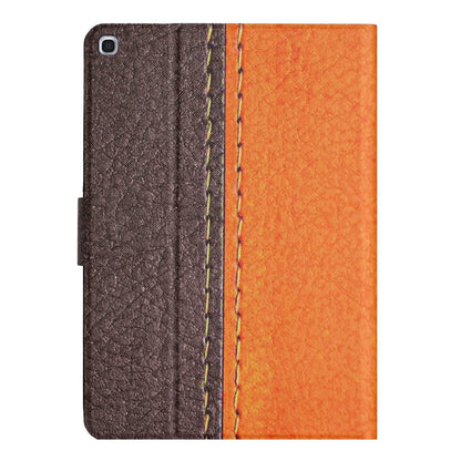 For Samsung Galaxy Tab A 10.1 2019 T510 Stitching Solid Color Smart Leather Tablet Case(Orange) by bashfashion