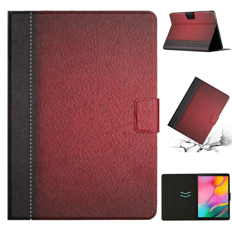 For Samsung Galaxy Tab A 10.1 2019 T510 Stitching Solid Color Smart Leather Tablet Case(Red) by bashfashion