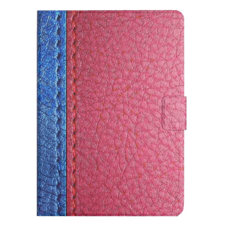For Samsung Galaxy Tab A 10.1 2019 T510 Stitching Solid Color Smart Leather Tablet Case(Rose Red) by bashfashion