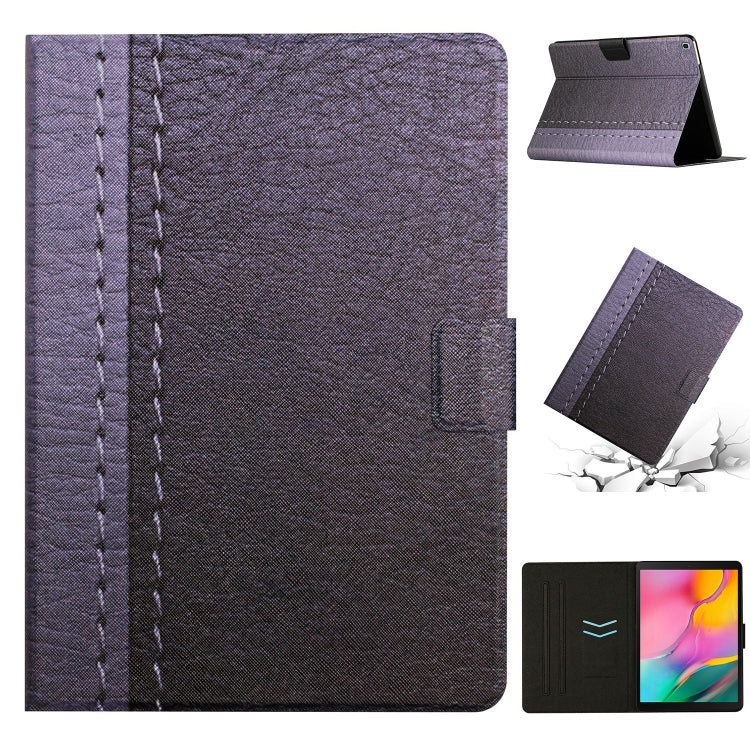 For Samsung Galaxy Tab A 10.1 2019 T510 Stitching Solid Color Smart Leather Tablet Case(Grey) by bashfashion