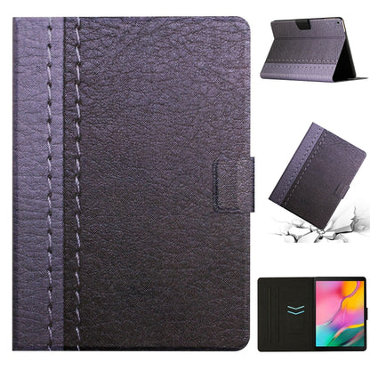 For Samsung Galaxy Tab A 10.1 2019 T510 Stitching Solid Color Smart Leather Tablet Case(Grey) by bashfashion