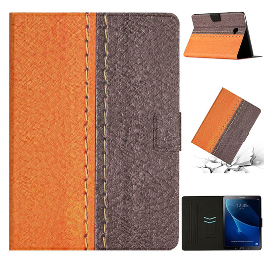 For Samsung Galaxy Tab A 10.1 T580 Stitching Solid Color Smart Leather Tablet Case(Orange) by bashfashion