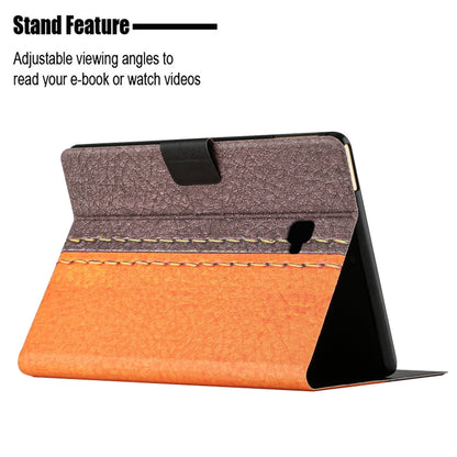 For Samsung Galaxy Tab A 10.1 T580 Stitching Solid Color Smart Leather Tablet Case(Orange) by bashfashion