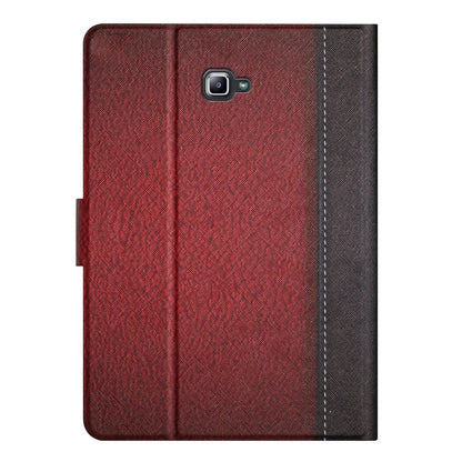 For Samsung Galaxy Tab A 10.1 T580 Stitching Solid Color Smart Leather Tablet Case(Red) by bashfashion