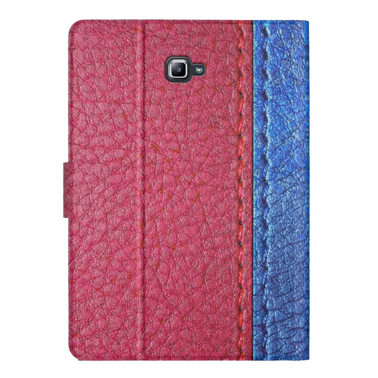 For Samsung Galaxy Tab A 10.1 T580 Stitching Solid Color Smart Leather Tablet Case(Rose Red) by bashfashion
