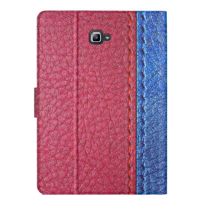 For Samsung Galaxy Tab A 10.1 T580 Stitching Solid Color Smart Leather Tablet Case(Rose Red) by bashfashion