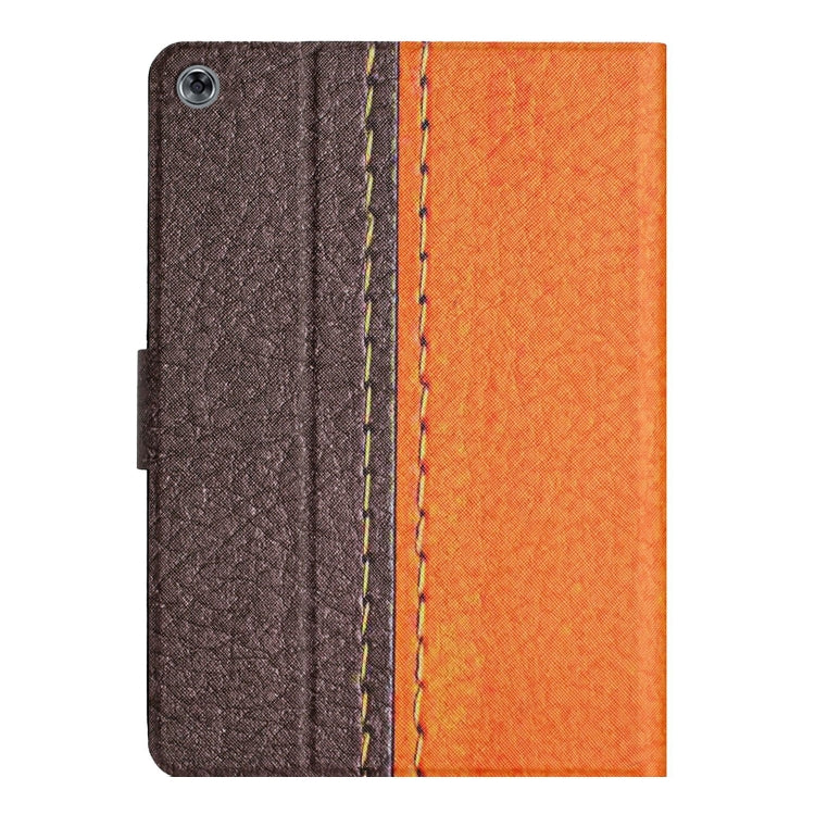 For Huawei MediaPad M5 Lite Stitching Solid Color Smart Leather Tablet Case(Orange) by bashfashion