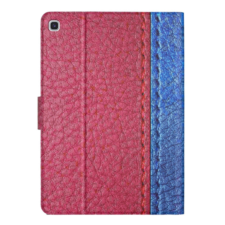 For Samsung Galaxy Tab S6 Lite P610 Stitching Solid Color Leather Tablet Case(Rose Red) by bashfashion