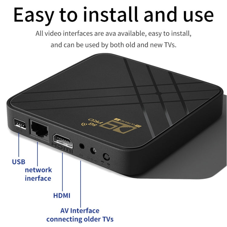 D9 PRO 2.4G/5G WIFI 4K HD Android TV Box, Memory:8GB+128GB(UK Plug) by bashfashion