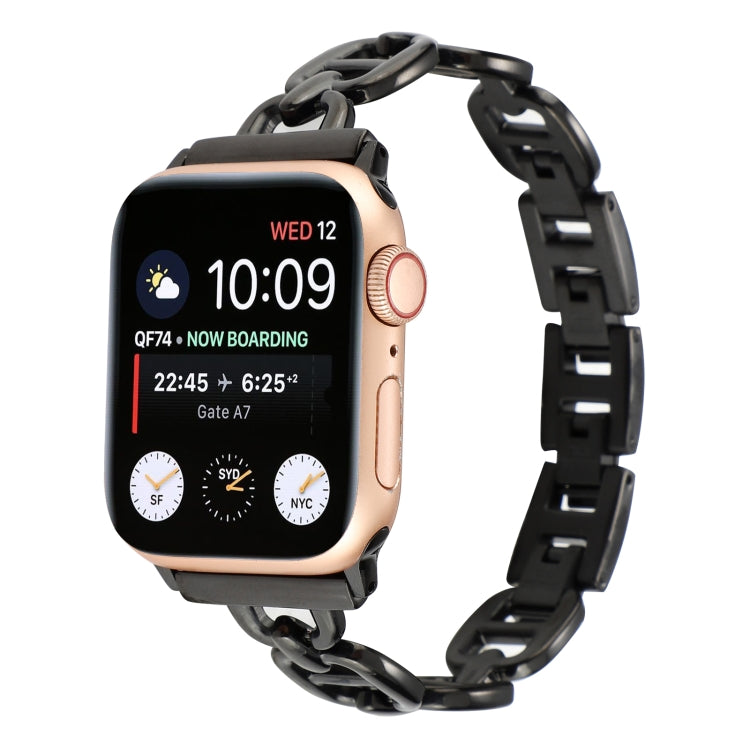 Steel Watch Band For Apple Watch Ultra 49mm&Watch Ultra 2 49mm / Series 9&8&7 45mm / SE 3&SE 2&6&SE&5&4 44mm / 3&2&1 42mm(Black) by bashfashion