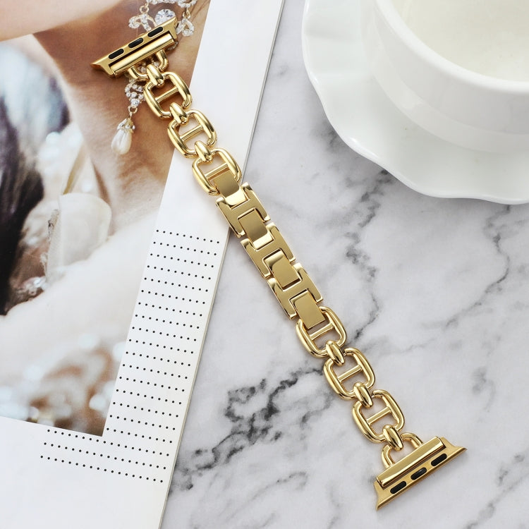 Steel Watch Band For Apple Watch Series 9&8&7 41mm / SE 3&SE 2&6&SE&5&4 40mm / 3&2&1 38mm(Gold) by bashfashion