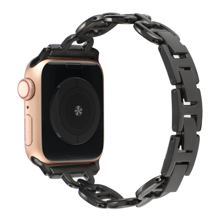 Steel Watch Band For Apple Watch Series 9&8&7 41mm / SE 3&SE 2&6&SE&5&4 40mm / 3&2&1 38mm(Black) by bashfashion