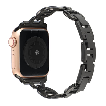 Steel Watch Band For Apple Watch Series 9&8&7 41mm / SE 3&SE 2&6&SE&5&4 40mm / 3&2&1 38mm(Black) by bashfashion