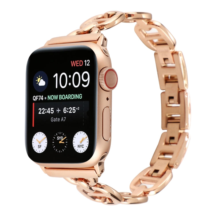 Steel Watch Band For Apple Watch Series 9&8&7 41mm / SE 3&SE 2&6&SE&5&4 40mm / 3&2&1 38mm(Rose Gold) by bashfashion