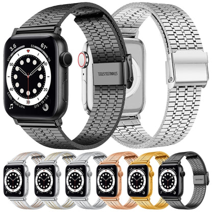 Steel Watch Band For Apple Watch Ultra 49mm&Watch Ultra 2 49mm / Series 9&8&7 45mm / SE 3&SE 2&6&SE&5&4 44mm / 3&2&1 42mm(Rose Gold) by bashfashion