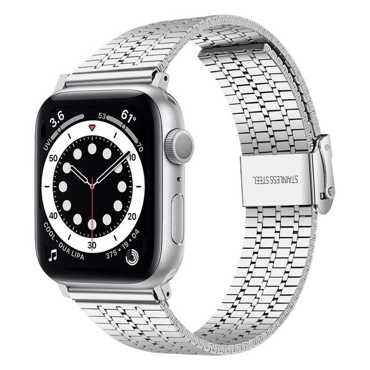 Steel Watch Band For Apple Watch Series 9&8&7 41mm / SE 3&SE 2&6&SE&5&4 40mm / 3&2&1 38mm(Silver) by bashfashion