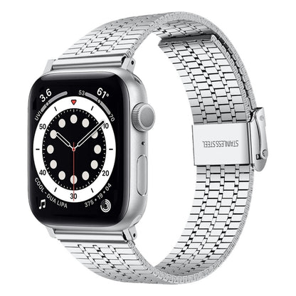 Steel Watch Band For Apple Watch Series 9&8&7 41mm / SE 3&SE 2&6&SE&5&4 40mm / 3&2&1 38mm(Silver) by bashfashion