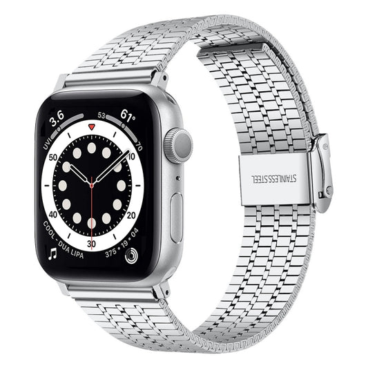 Steel Watch Band For Apple Watch Series 9&8&7 41mm / SE 3&SE 2&6&SE&5&4 40mm / 3&2&1 38mm(Silver) by bashfashion