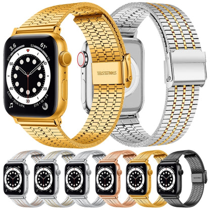 Steel Watch Band For Apple Watch Series 9&8&7 41mm / SE 3&SE 2&6&SE&5&4 40mm / 3&2&1 38mm(Gold) by bashfashion