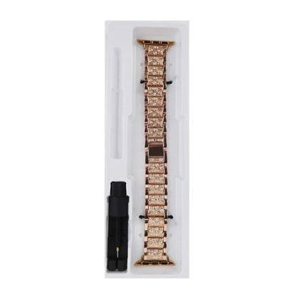 Diamond Metal Watch Band For Apple Watch Ultra 49mm&Watch Ultra 2 49mm / Series 9&8&7 45mm / SE 3&SE 2&6&SE&5&4 44mm / 3&2&1 42mm(Rose Gold) by bashfashion
