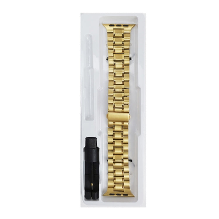 5-bead Stainless Steel Watch Band For Apple Watch Ultra 49mm&Watch Ultra 2 49mm / Series 9&8&7 45mm / SE 3&SE 2&6&SE&5&4 44mm / 3&2&1 42mm(Gold) by bashfashion