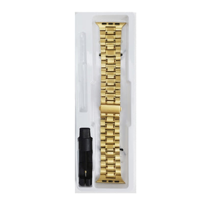 5-bead Stainless Steel Watch Band For Apple Watch Ultra 49mm&Watch Ultra 2 49mm / Series 9&8&7 45mm / SE 3&SE 2&6&SE&5&4 44mm / 3&2&1 42mm(Gold) by bashfashion
