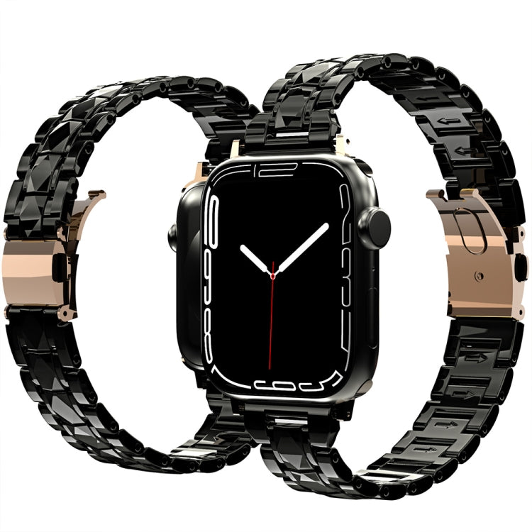 Electroplated Acrylic Watch Band For Apple Watch Ultra 49mm&Watch Ultra 2 49mm / Series 9&8&7 45mm / SE 3&SE 2&6&SE&5&4 44mm / 3&2&1 42mm(Black) by bashfashion