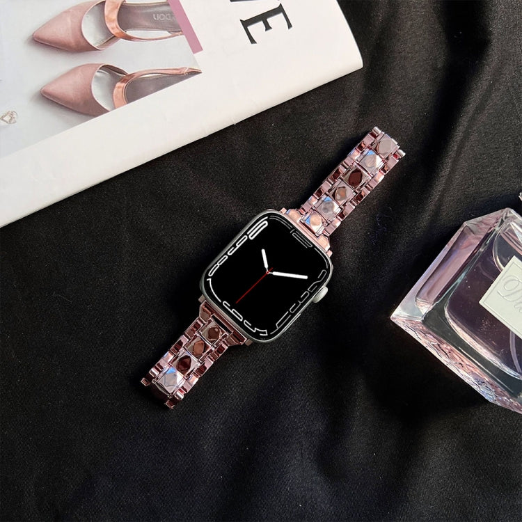 Electroplated Acrylic Watch Band For Apple Watch Ultra 49mm&Watch Ultra 2 49mm / Series 9&8&7 45mm / SE 3&SE 2&6&SE&5&4 44mm / 3&2&1 42mm(Pink) by bashfashion