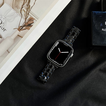 Electroplated Acrylic Watch Band For Apple Watch Series 9&8&7 41mm / SE 3&SE 2&6&SE&5&4 40mm / 3&2&1 38mm(Black) by bashfashion