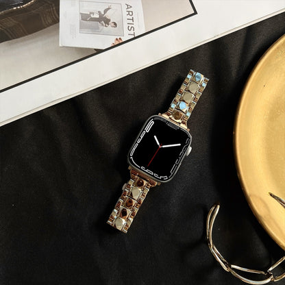 Electroplated Acrylic Watch Band For Apple Watch Series 9&8&7 41mm / SE 3&SE 2&6&SE&5&4 40mm / 3&2&1 38mm(Gold) by bashfashion