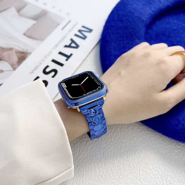 Electroplated Acrylic Watch Band For Apple Watch Series 9&8&7 41mm / SE 3&SE 2&6&SE&5&4 40mm / 3&2&1 38mm(Blue) by bashfashion