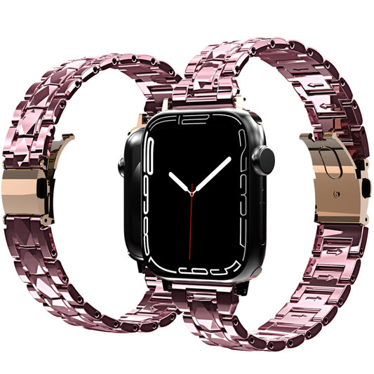 Electroplated Acrylic Watch Band For Apple Watch Series 9&8&7 41mm / SE 3&SE 2&6&SE&5&4 40mm / 3&2&1 38mm(Pink) by bashfashion