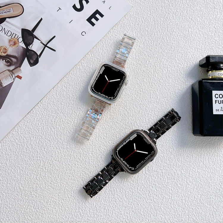 Electroplated Acrylic Watch Band For Apple Watch Series 9&8&7 41mm / SE 3&SE 2&6&SE&5&4 40mm / 3&2&1 38mm(Silver) by bashfashion