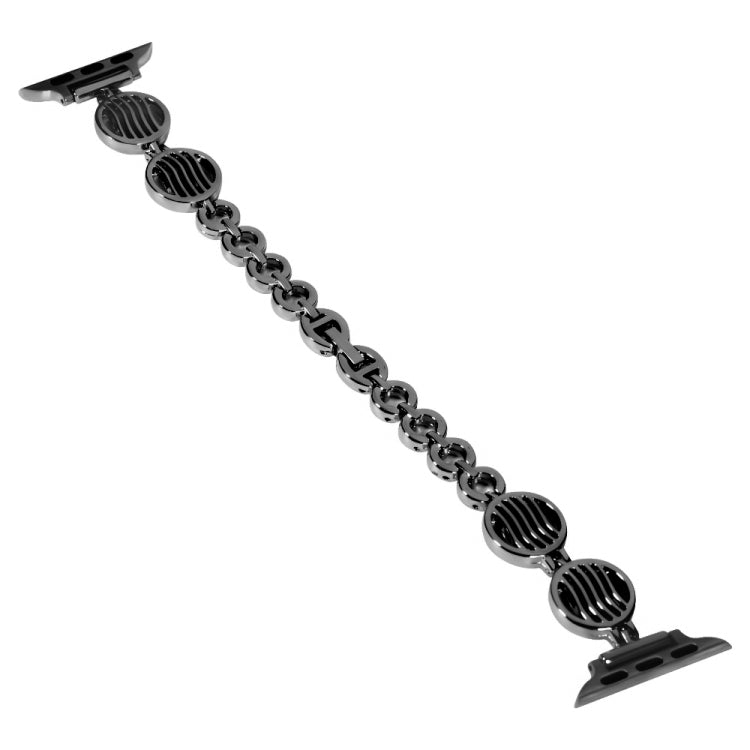 Crystal Texture Metal Watch Band For Apple Watch Ultra 49mm&Watch Ultra 2 49mm / Series 9&8&7 45mm / SE 3&SE 2&6&SE&5&4 44mm / 3&2&1 42mm(Black) by bashfashion