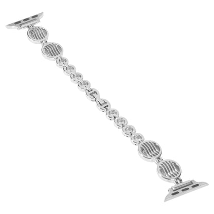Crystal Texture Metal Watch Band For Apple Watch Ultra 49mm&Watch Ultra 2 49mm / Series 9&8&7 45mm / SE 3&SE 2&6&SE&5&4 44mm / 3&2&1 42mm(Silver) by bashfashion