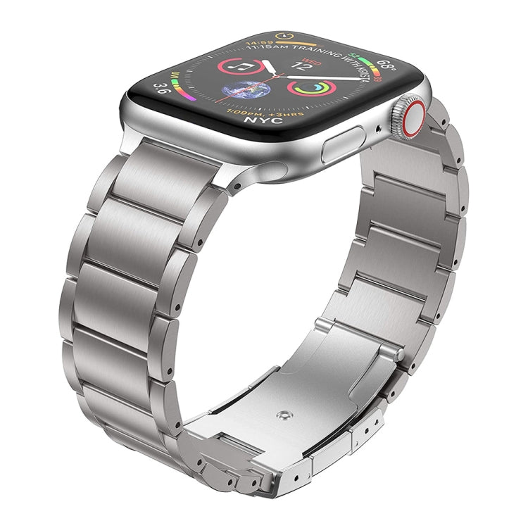 Titanium Alloy Watch Band For Apple Watch Series 9&8&7 41mm / SE 3&SE 2&6&SE&5&4 40mm / 3&2&1 38mm(Silver) by bashfashion