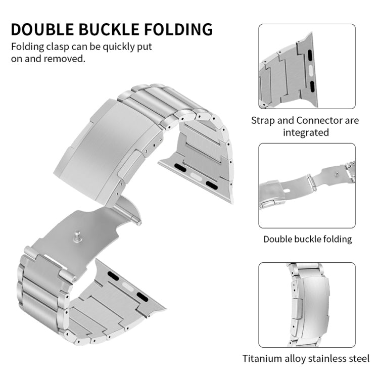 Titanium Alloy Watch Band For Apple Watch Series 9&8&7 41mm / SE 3&SE 2&6&SE&5&4 40mm / 3&2&1 38mm(Silver) by bashfashion