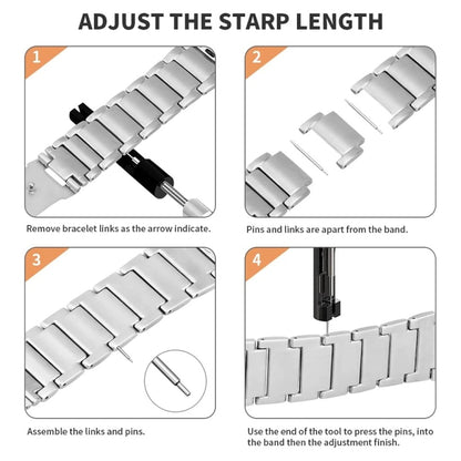 Titanium Alloy Watch Band For Apple Watch Series 9&8&7 41mm / SE 3&SE 2&6&SE&5&4 40mm / 3&2&1 38mm(Silver) by bashfashion